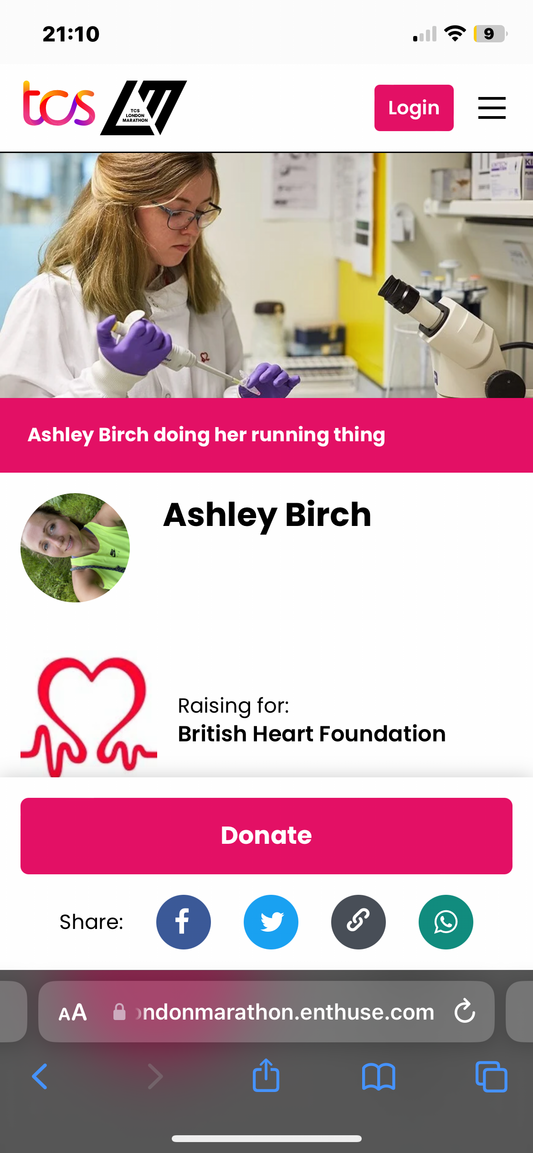 Donate to British Heart Foundation and get ne round the marathon!