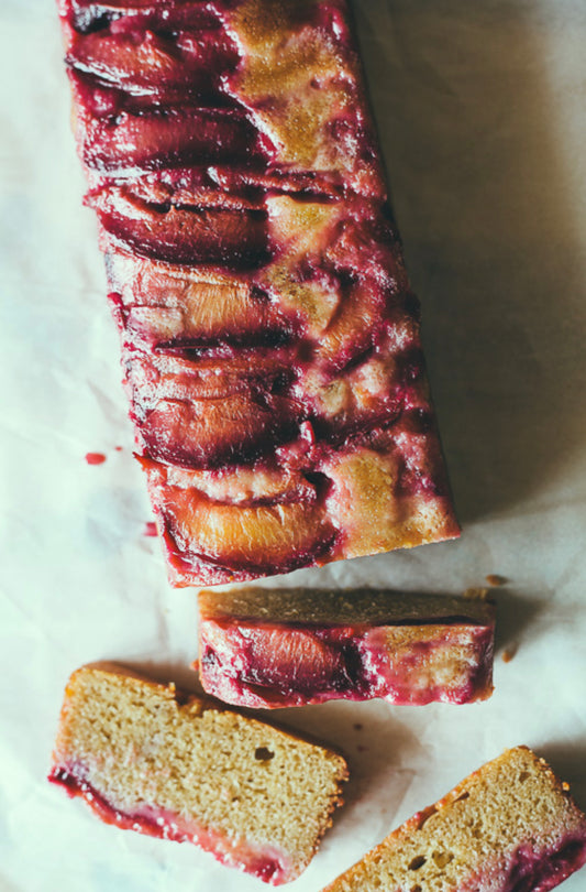 Thursday delivery - cardamom and plum loaf cake